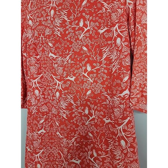 Old Navy Women's Red And White Bird Rabbit Owl Print Shift Dress Size M Woodland - Picture 3 of 9